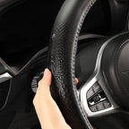 Croc-Embossed Leather Steering Wheel Cover