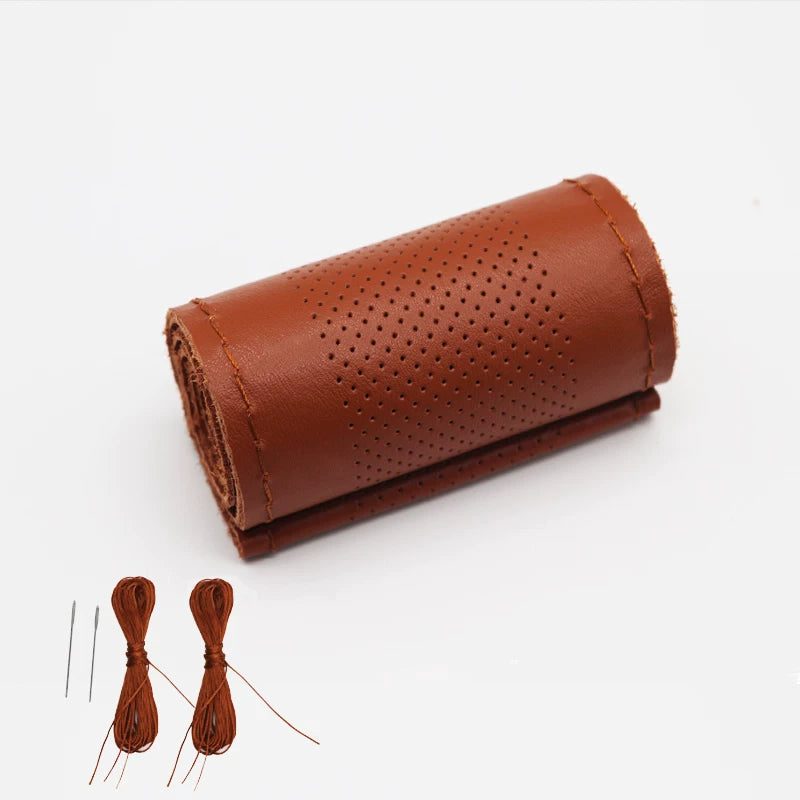 Perforated Leather Sew-on Steering Wheel Cover