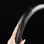 Double-Stitched Leather Steering Wheel Cover