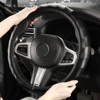Wave-Edge Non-Slip Leather Steering Wheel Cover