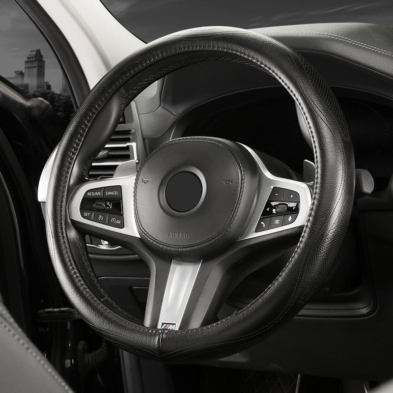 Minimal Perforated Leather Steering Wheel Cover