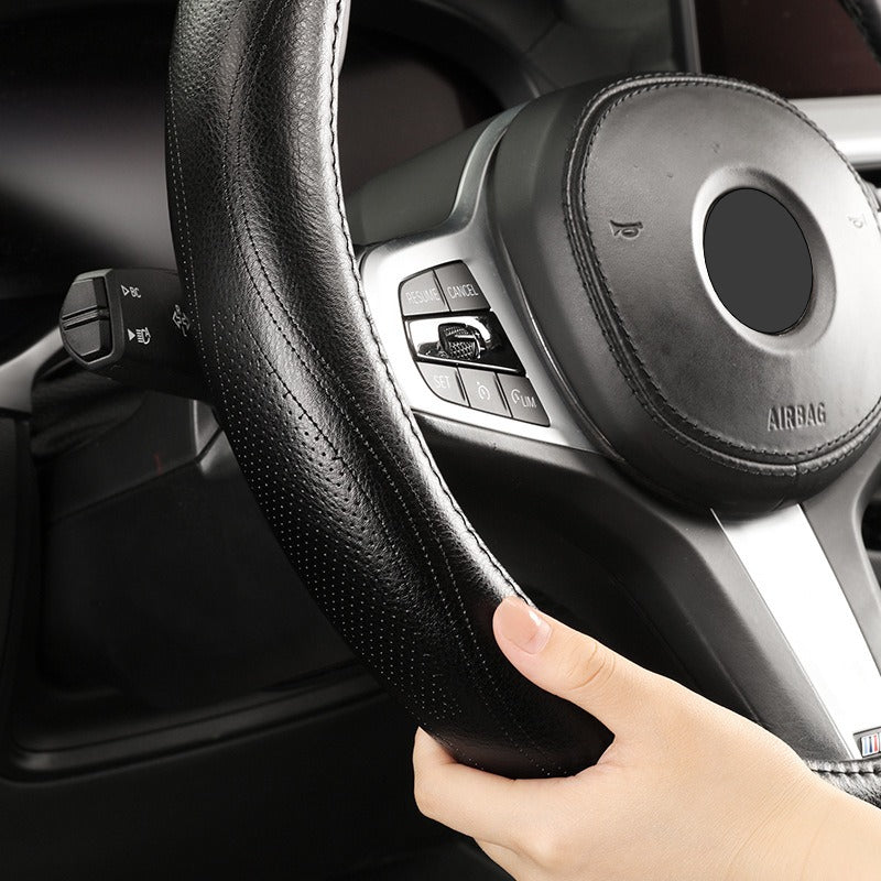 Minimal Perforated Leather Steering Wheel Cover