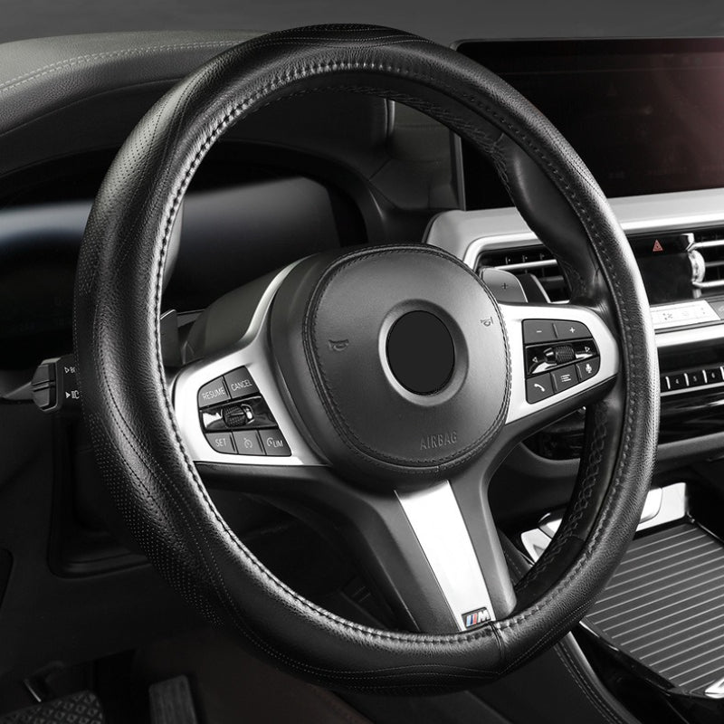 Minimal Perforated Leather Steering Wheel Cover