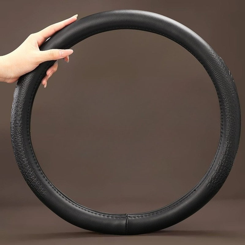 Croc-Embossed Leather Steering Wheel Cover