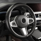 Croc-Embossed Leather Steering Wheel Cover