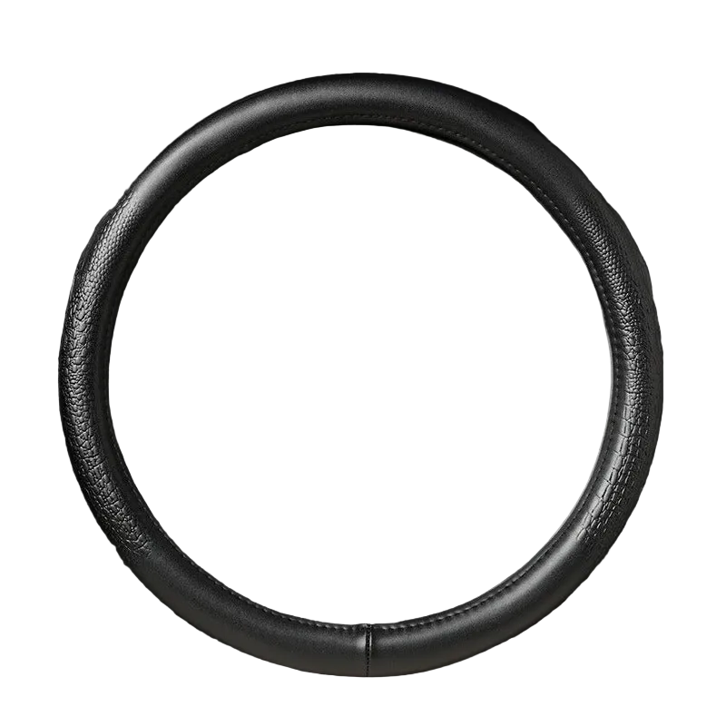 Croc-Embossed Leather Steering Wheel Cover
