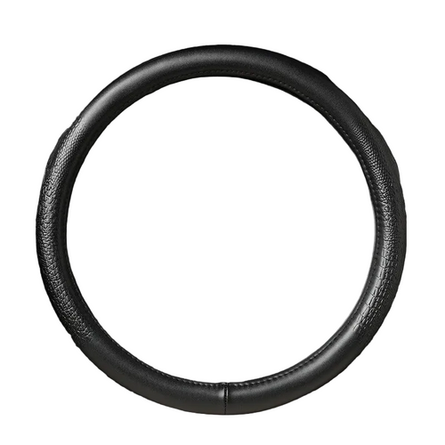 Croc-Embossed Leather Steering Wheel Cover