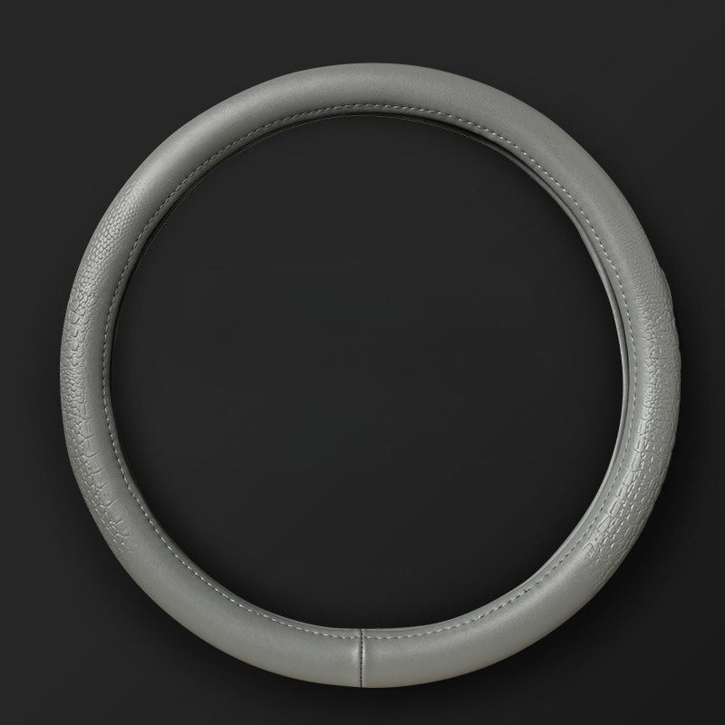 Croc-Embossed Leather Steering Wheel Cover