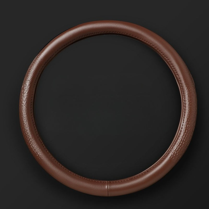 Croc-Embossed Leather Steering Wheel Cover