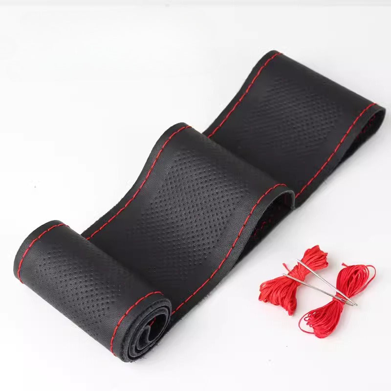 Hand-Stitched Leather Steering Wheel Cover for Trucks