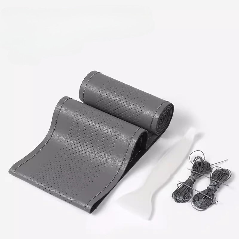 Hand-Stitched Leather Steering Wheel Cover for Trucks