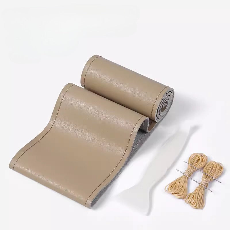 Hand-Stitched Leather Steering Wheel Cover for Trucks